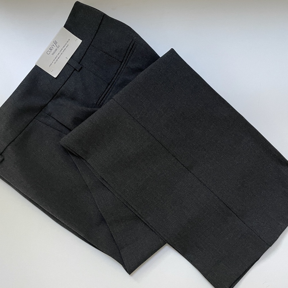 Ann Taylor Dark Gray Slacks - Curvy Fit - Trouser Leg - Size 2